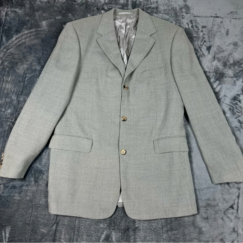Hugo Boss‎ Men's US 44R Grey Angelico 3 Button Blazer Jacket Sport Coat Vintage